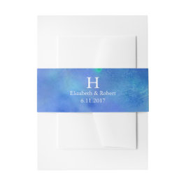 Hochzeit mit blauem Wasser Einladungsbanderole