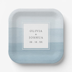Hochzeit mit blauem Wasser Pappteller