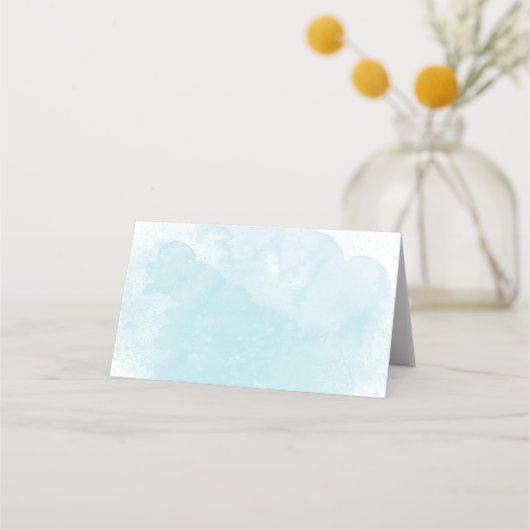 Hochzeit mit blauem Wasser Platzkarte (Rückseite)