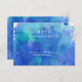 Hochzeit mit blauem Wasser RSVP Karte (Vorne/Hinten)