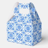 Hochzeit mit blauen Kacheln und Zitronen Geschenkschachtel (Rückseite)