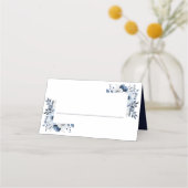 Hochzeit mit Blauen und Weißen Eleganten Platzkarte (Vorderseite)