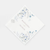 Hochzeit mit blauen Wildblumen Serviette (Ecke)