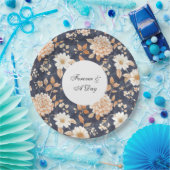 Hochzeit mit Blauer Creme Peach Floral Pappteller (Party)