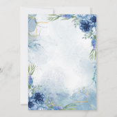 Hochzeit mit Blauer und Gold Einladung (Rückseite)