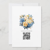 Hochzeit mit Blauer und Gold Einladung (Rückseite)