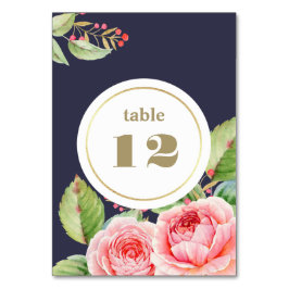 Hochzeit mit blauer Wasserfarbe Tischnummer