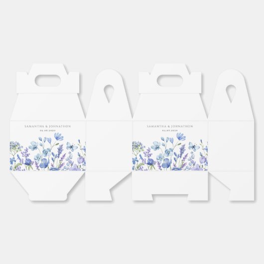 Hochzeit mit blauer Wildblume Geschenkschachtel (Ungeklappt)