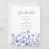 Hochzeit mit blauer Wildblume Save The Date (Vorderseite)