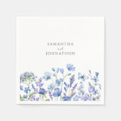 Hochzeit mit blauer Wildblume Serviette (Vorderseite)