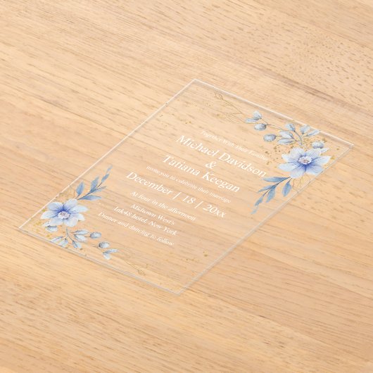 Hochzeit mit blühenden Blumen in elegantem Aquarel Acryleinladungen (Ablage )