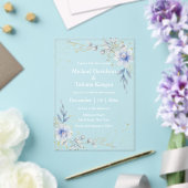 Hochzeit mit blühenden Blumen in elegantem Aquarel Acryleinladungen (In Situ (Hochzeit))