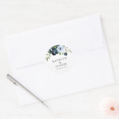 Hochzeit mit blühenden Blumen Runder Aufkleber (Umschlag)