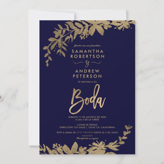 Hochzeit mit blühenden Marineinfelsen Einladung (Vorderseite)