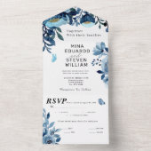 Hochzeit mit Blumen All In One Einladung (Innen Boden)