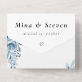 Hochzeit mit Blumen All In One Einladung (Rückseite)