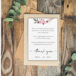 Hochzeit mit Blumen Dankeskarte