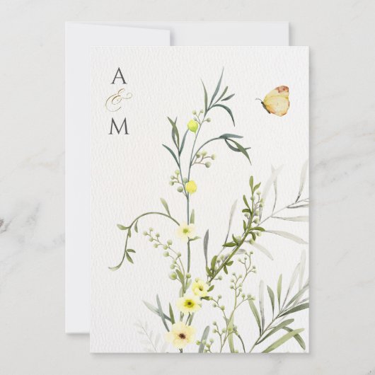 Hochzeit mit Blumen Einladung (Vorderseite)