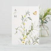 Hochzeit mit Blumen Einladung (Stehend Vorderseite)