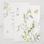Hochzeit mit Blumen Einladung (Vorne/Hinten)
