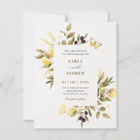 Hochzeit mit Blumen Einladung (Vorderseite)