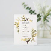 Hochzeit mit Blumen Einladung (Stehend Vorderseite)