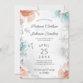 Hochzeit mit Blumen Einladung (Vorderseite)