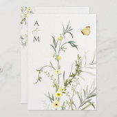 Hochzeit mit Blumen Einladung (Vorne/Hinten)