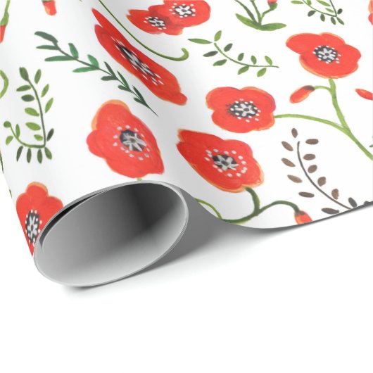 Hochzeit mit Blumen Geschenkpapier (Rolleneckpunkt)