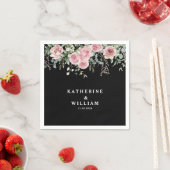 Hochzeit mit Blumen in Aquarellfarben Serviette (Beispiel)