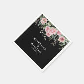 Hochzeit mit Blumen in Aquarellfarben Serviette (Ecke)