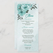 Hochzeit mit Blumen Menükarte (Vorne/Hinten)