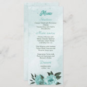 Hochzeit mit Blumen Menükarte (Vorne/Hinten)