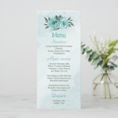 Hochzeit mit Blumen Menükarte (Stehend Vorderseite)