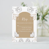 Hochzeit mit Blumen RSVP Karte (Stehend Vorderseite)