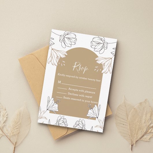 Hochzeit mit Blumen RSVP Karte