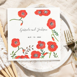 Hochzeit mit Blumen Serviette