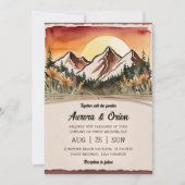 Hochzeit mit Blumen und Aquarellen Einladung (Vorderseite)