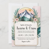 Hochzeit mit Blumen und Aquarellen Einladung (Vorderseite)