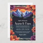 Hochzeit mit Blumen und Aquarellen Einladung (Vorne/Hinten)