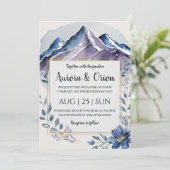 Hochzeit mit Blumen und Aquarellen Einladung (Stehend Vorderseite)