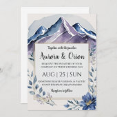 Hochzeit mit Blumen und Aquarellen Einladung (Vorne/Hinten)