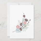 Hochzeit mit Blumen und Blattwerk Einladung (Rückseite)