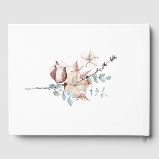 Hochzeit mit Blumen und Blattwerk Gästebuch (Rückseite)