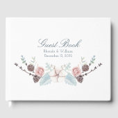 Hochzeit mit Blumen und Blattwerk Gästebuch (Vorderseite)