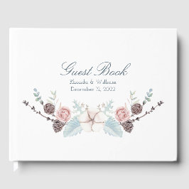 Hochzeit mit Blumen und Blattwerk Gästebuch