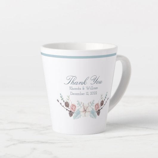 Hochzeit mit Blumen und Blattwerk Milchtasse (Rechte Ecke)