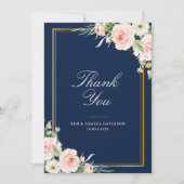 Hochzeit mit Blumen und Blumen Dankeskarte (Vorderseite)