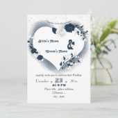 Hochzeit mit Blumen und Blumen Einladung (Stehend Vorderseite)