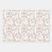 Hochzeit mit Blumen und Gold Geschenkpapier Set (Vorderseite)